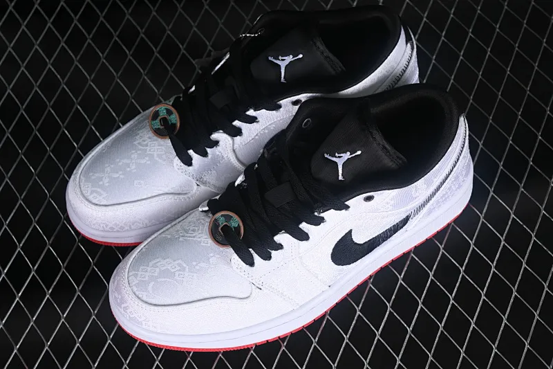 All categories Air Jordan Jordan series basketball shoes Air Jordan 1 Low Z version CLOT x Air Jordan 1 Low "Fearles" AJ1 Joe 1 white silk low-top cultural casual sneakers CU2804-100